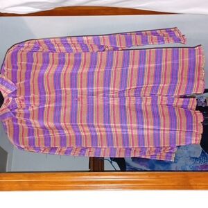 Satiny Long Sleeve striped oversize Blouse